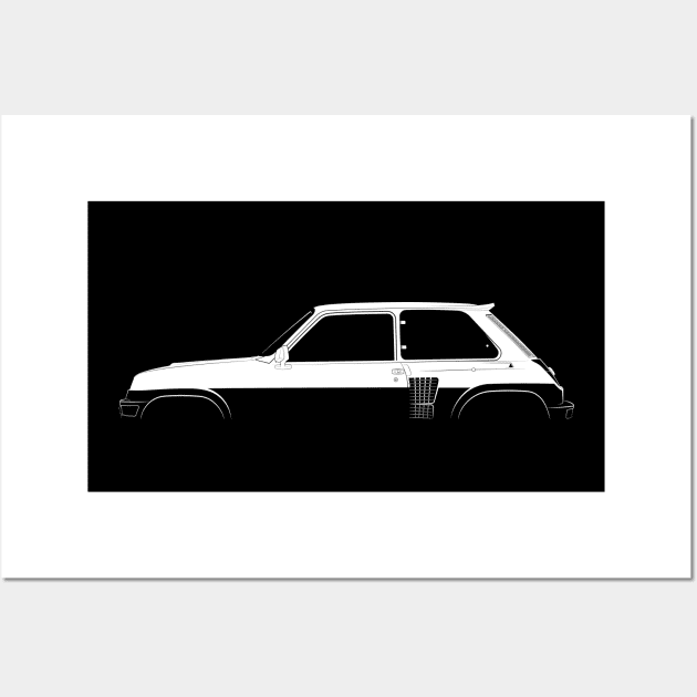 Renault 5 Turbo Silhouette Wall Art by Car-Silhouettes